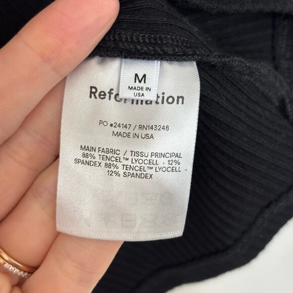 Reformation Virgil Ribbed Top in Black - Size M - Picture 6 of 7